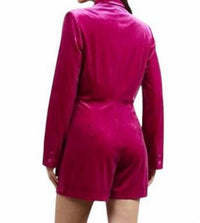Skies Are Blue - Velvet Double Breasted Romper