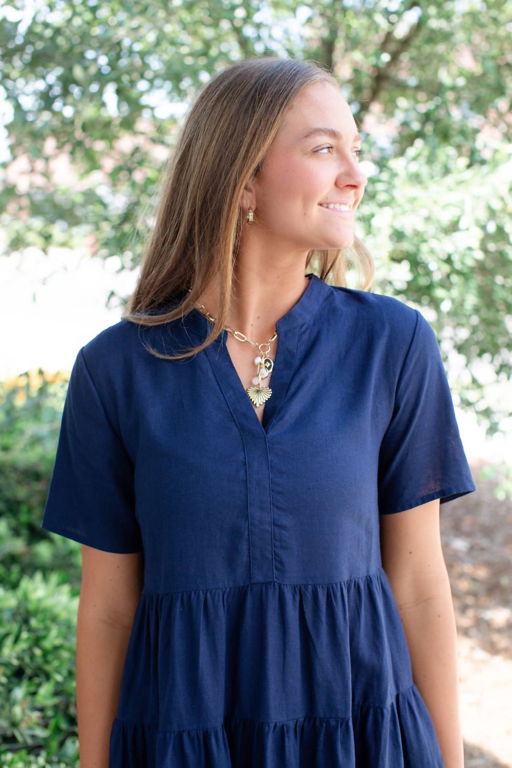 Charlie B - Women's Tiered Linen Dress