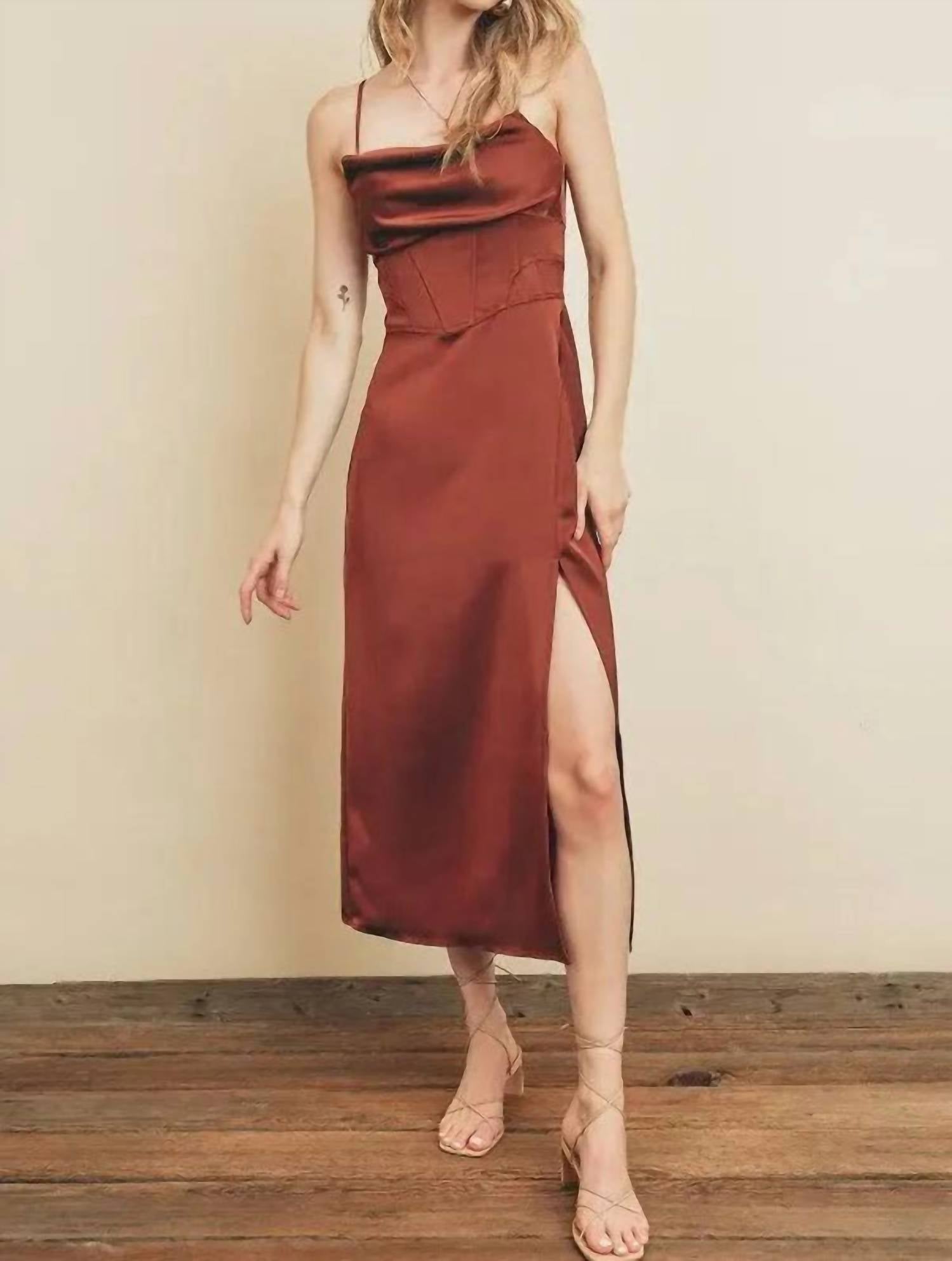 Dress Forum - Corset Satin Midi Dress