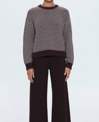 PISTOLA Aura Crew Sweater in mocha - women's sweater - detail view