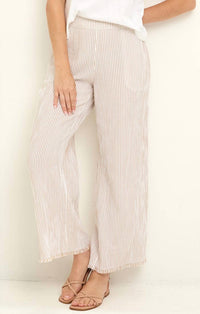 Nic + Zoe - Pinstripe gauze 28 inch wide leg pant