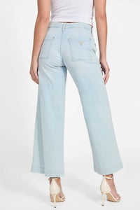 Guess Zoya Cropped Wide-leg Jeans in nuage light - women's jeans - detail view