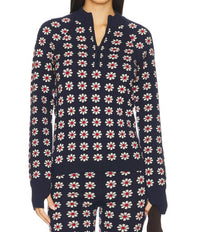 THE GREAT. Merino Quarter Zip Sweater in frosted daisy - women's sweater