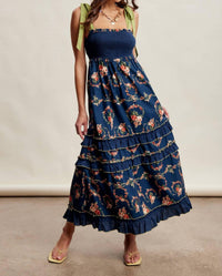 Listicle - Floral Smocked Tiered Maxi Dress