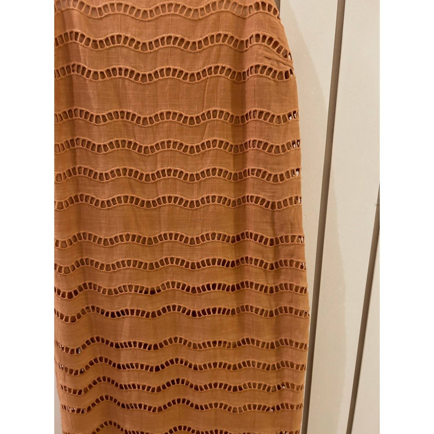 Walter Baker Women's Eyelet Bodycon Dress in tan - women's dress - detail view