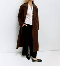 MOD REF Karoline Classic Double-breast Coat in brown - women's jacket - detail view