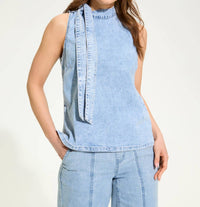Fdj - Sleeveless Bow Neck Top