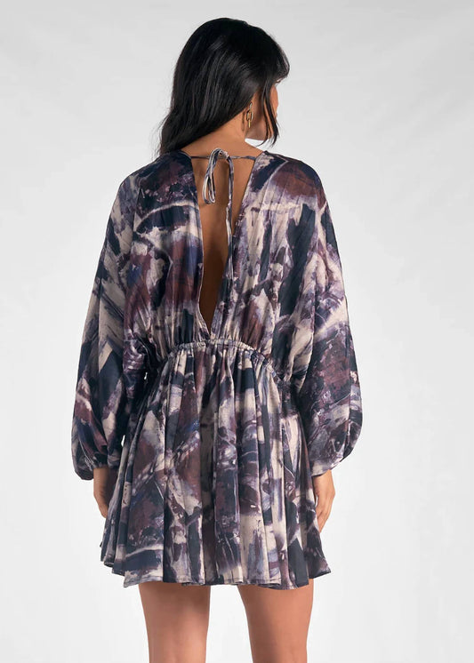 Elan - LONG SLEEVE PRINT DRESS