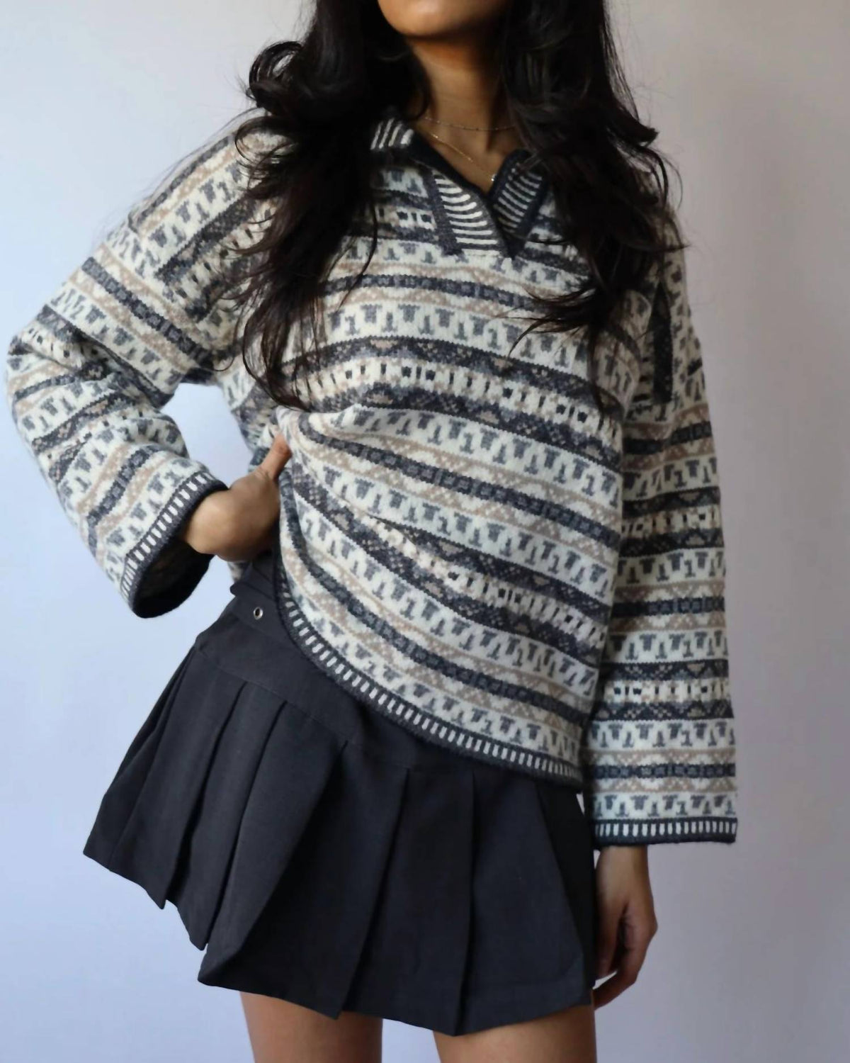 Bailey Rose - Vintage Stripe Pattern Sweater