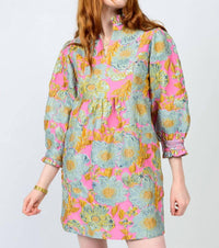 Uncle Frank - Fran Brocade Ruffled Trim Designer Line Dress