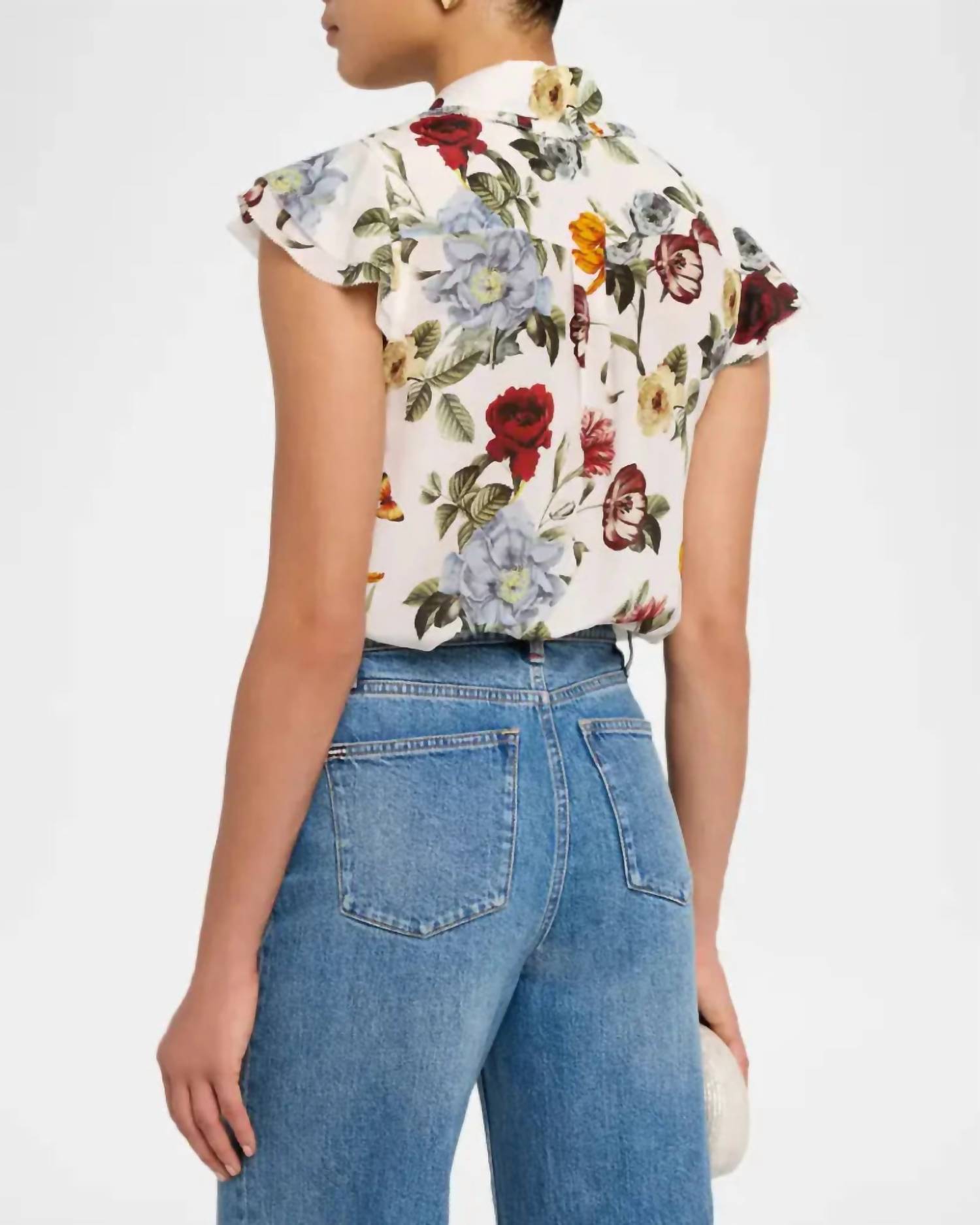 Alice + Olivia - Martel Flutter Sleeve Blouse