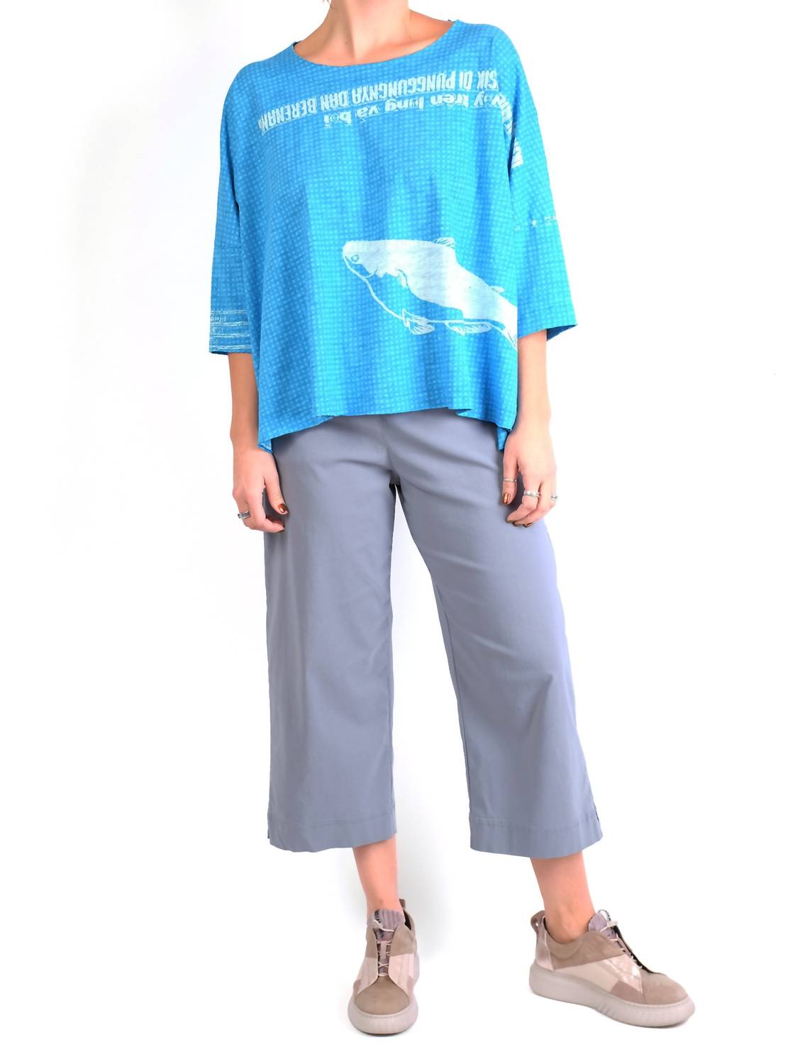 Rundholz Black Label - Print Oversize Three Quarter Sleeve Top