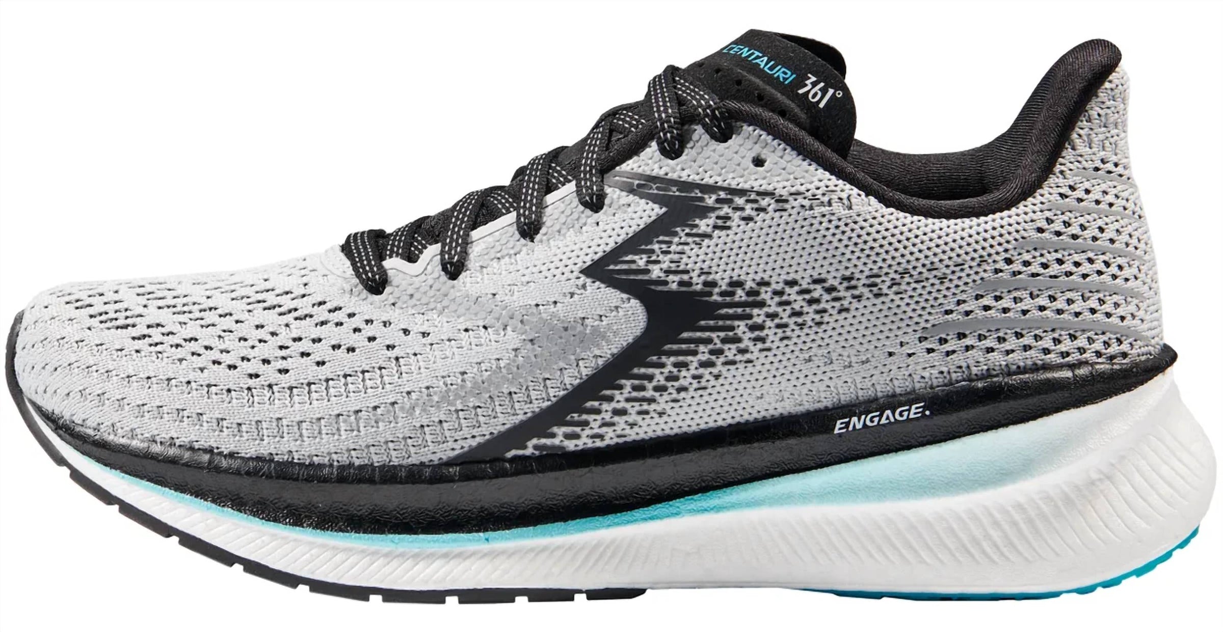 361 Degrees Women's Centauri Running Shoes in oyster mushroom black - women's shoe - detail view