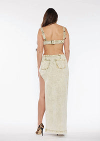 Circular Path - Pocket Denim Bikini Top