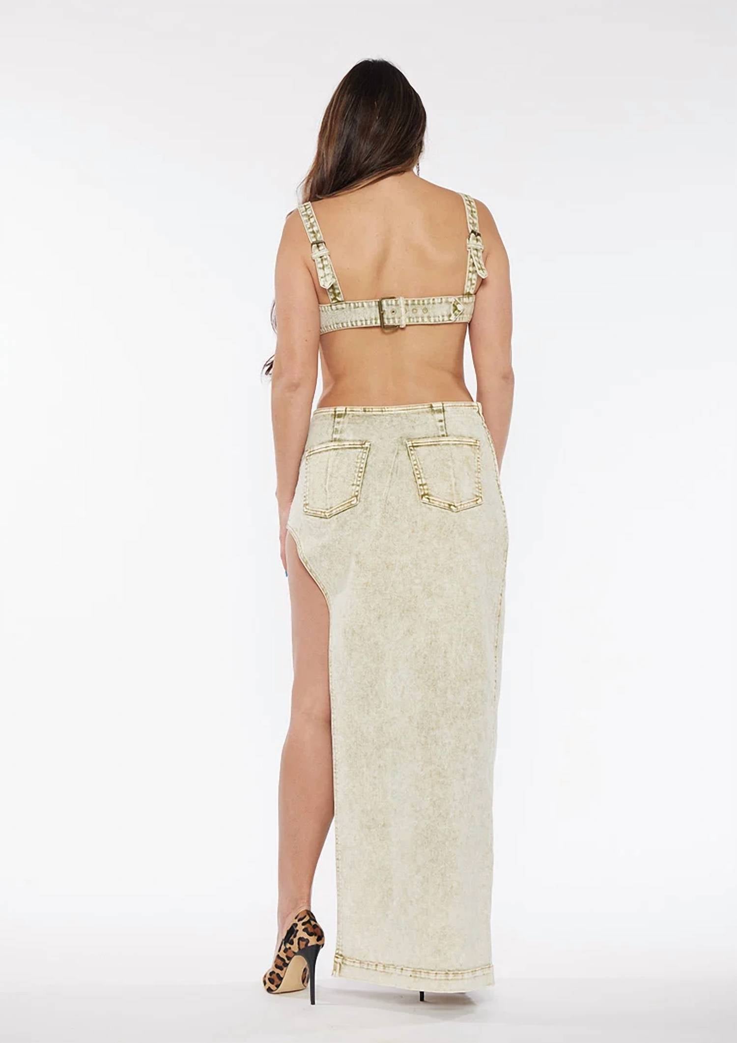 Circular Path - Pocket Denim Bikini Top