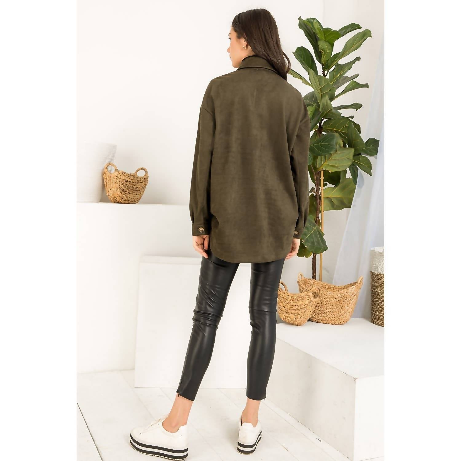 Thml - Suede Button Up Jacket
