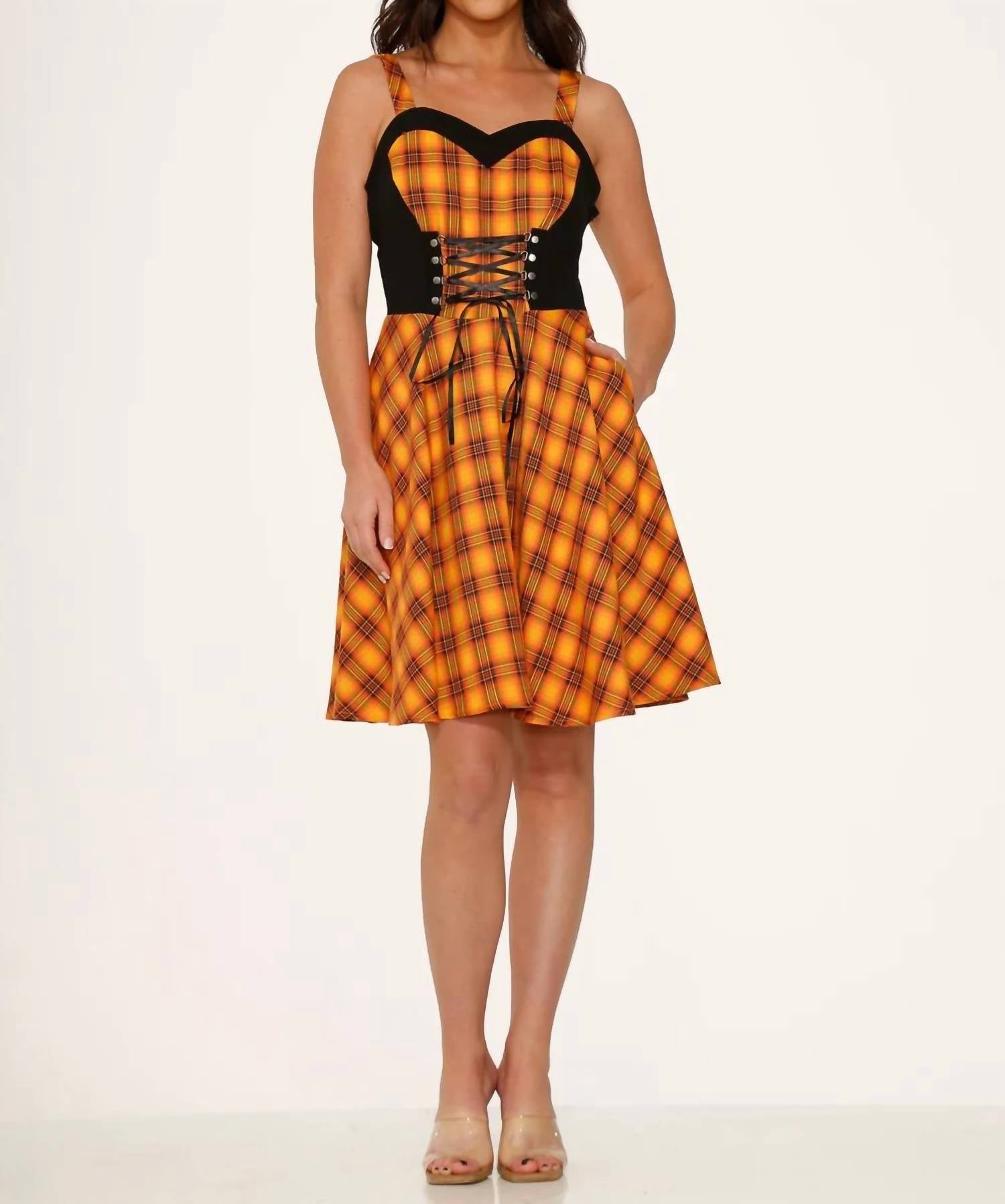Orchid Bloom - Plaid Swing Dress
