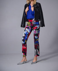 Joseph Ribkoff - Geometric Print Straight Leg Pull-on Pants