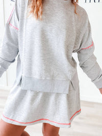 Davi & Dani - Maddy Accent Stitch Sweatshirt