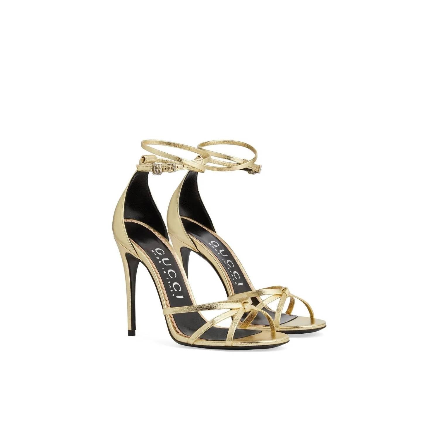 Gucci - Women's Metallic-finish Strapped Sandals