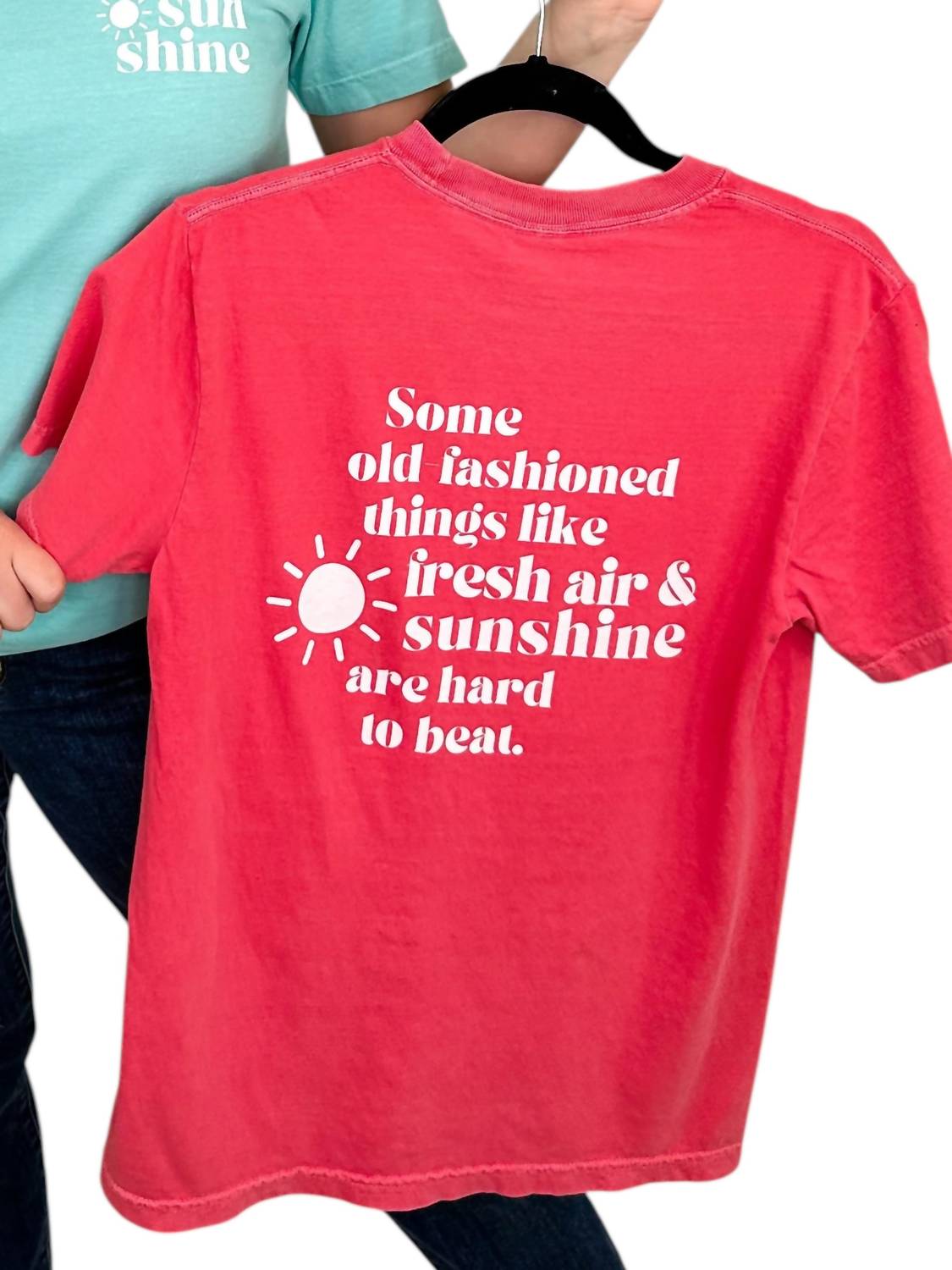 Scripted Pearl - Fresh Air & Sunshine Cotton Short Sleeve Graphic Tee Shirt