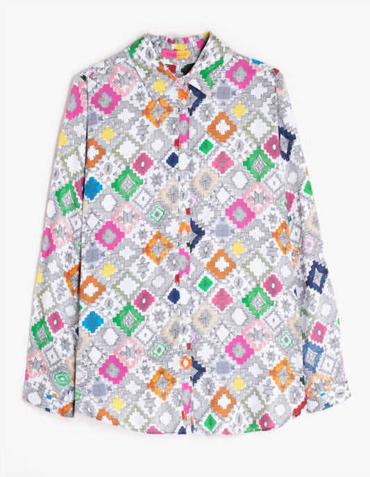 Vilagallo - Women's Multicoloured Ikat Shirt