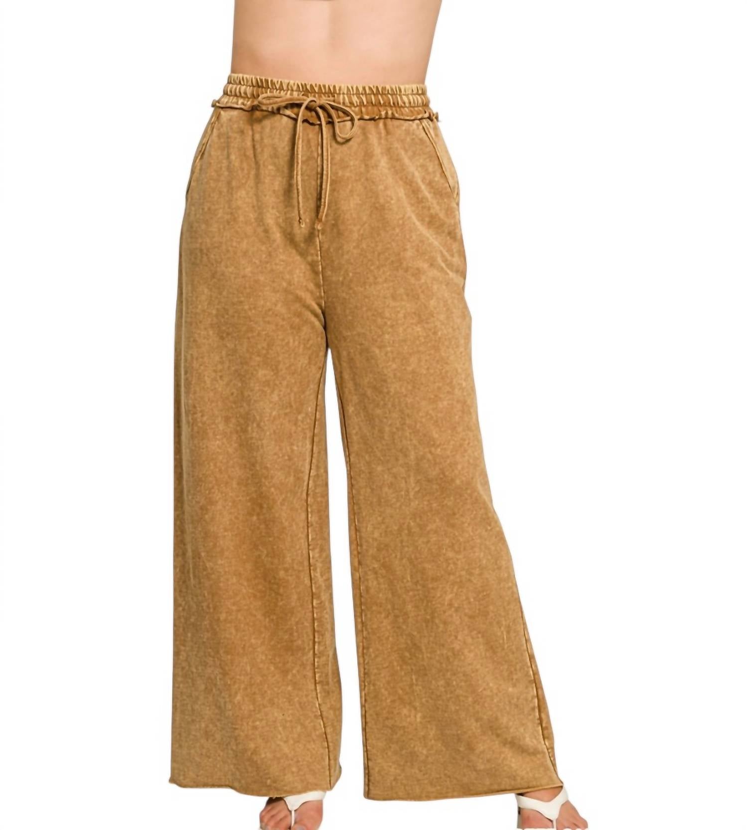 Zenana - French Terry Wide Leg Pants