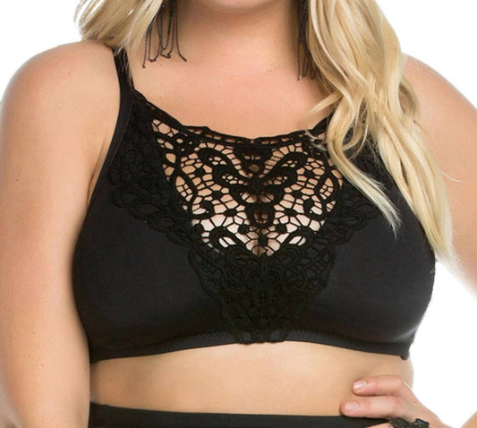 Becca - Beauties Lace High Neck Bikini Top - Plus