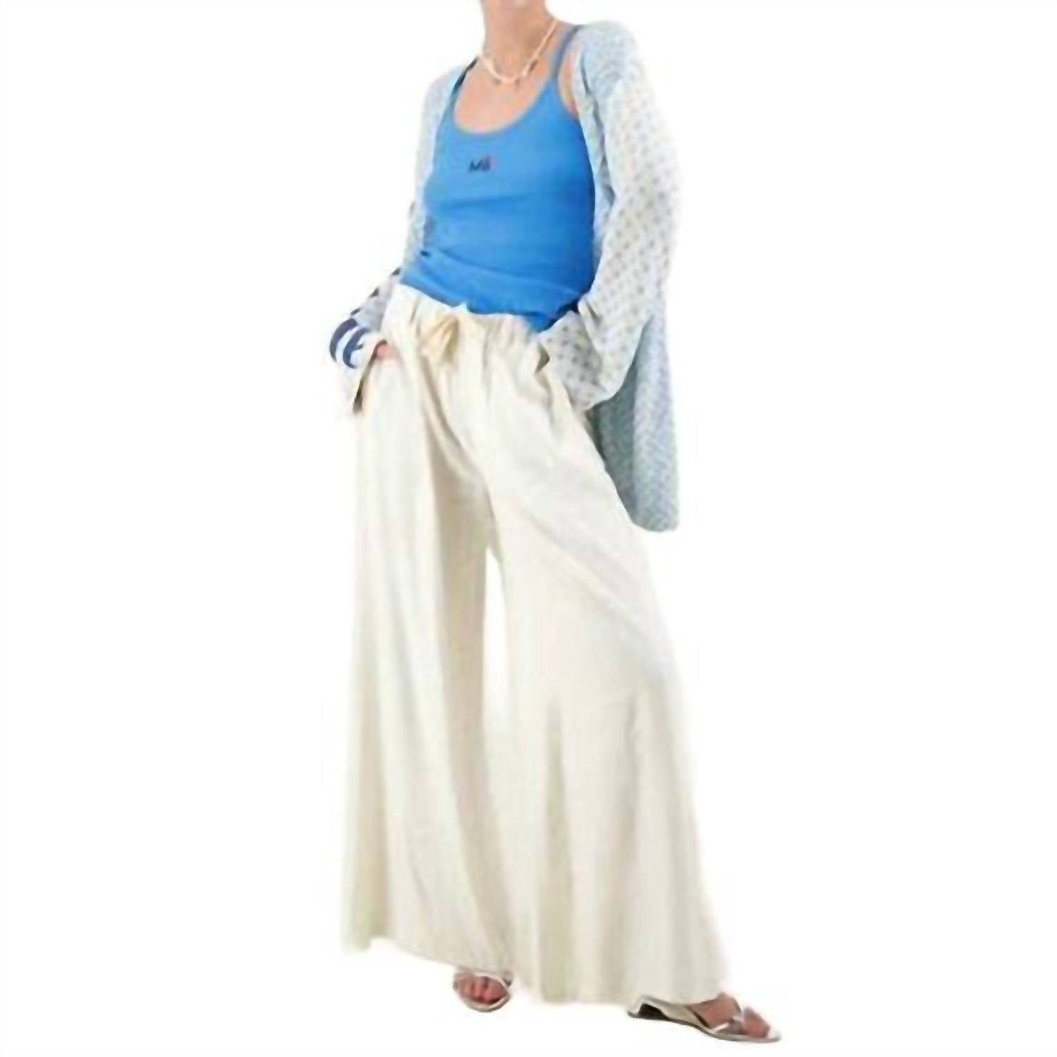 Me369 Ariel Wide Leg Pants in natural - women's pants