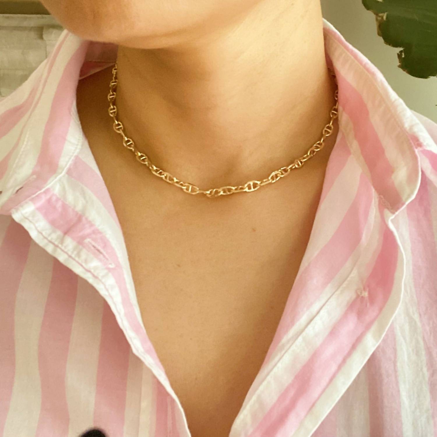 Ellison+Young Women's Equestrian Horse Bit Anchor Link Necklace in gold - women's jewelry - view 6