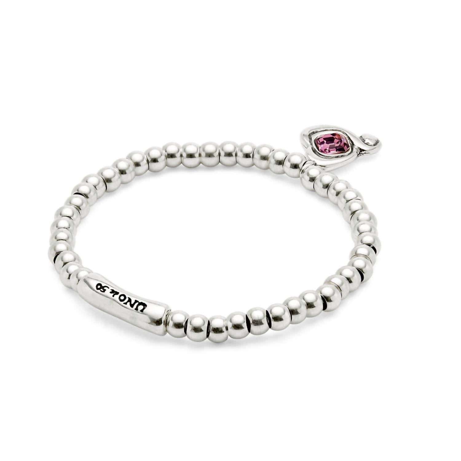 Unode50 - Women's Beaded Stretch Heart Bracelet