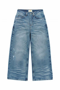 Trendt Vision - Men's Baggy Whisker Wash Denim Jeans
