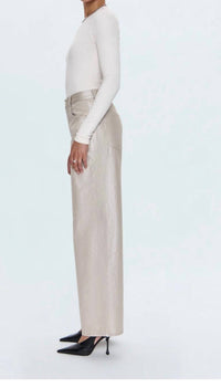 PISTOLA Tate High Rise Bowed Wide Leg Jean in champagne - women's jeans - alternate view