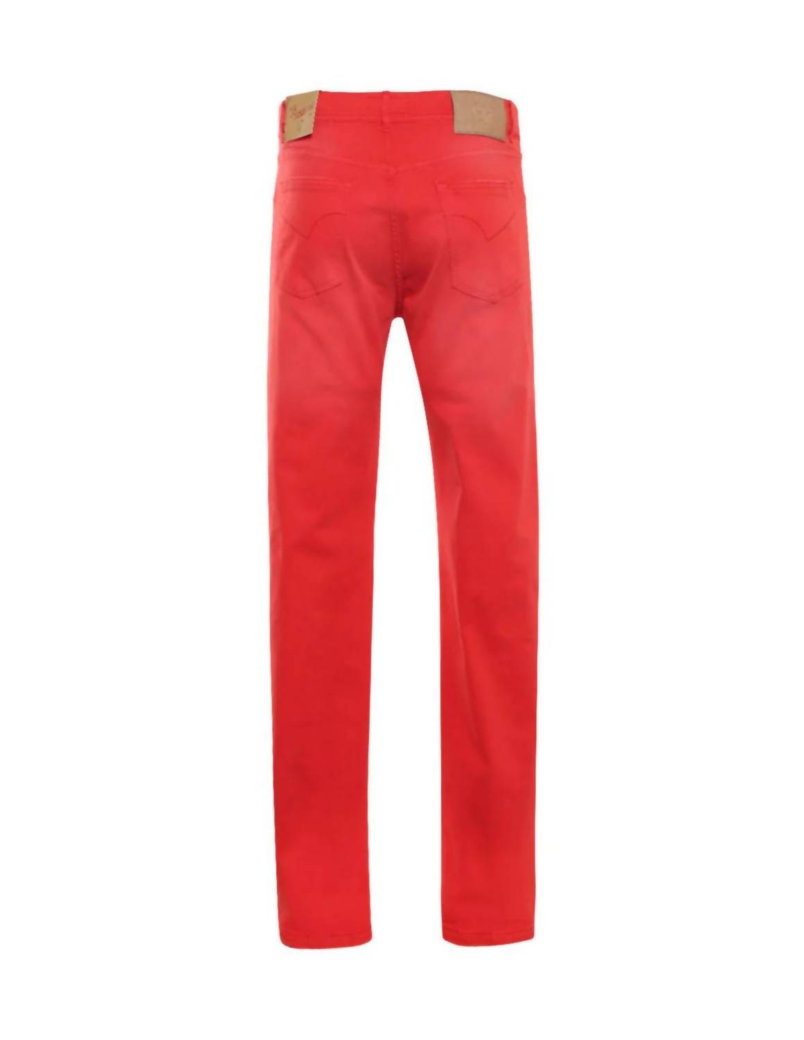 Marco Pescarolo Men's Bull Five Pocket Jeans in red - men's jeans - detail view