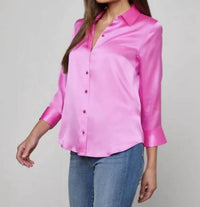 L'Agence - Dani 3/4 Sleeve Silk Blouse