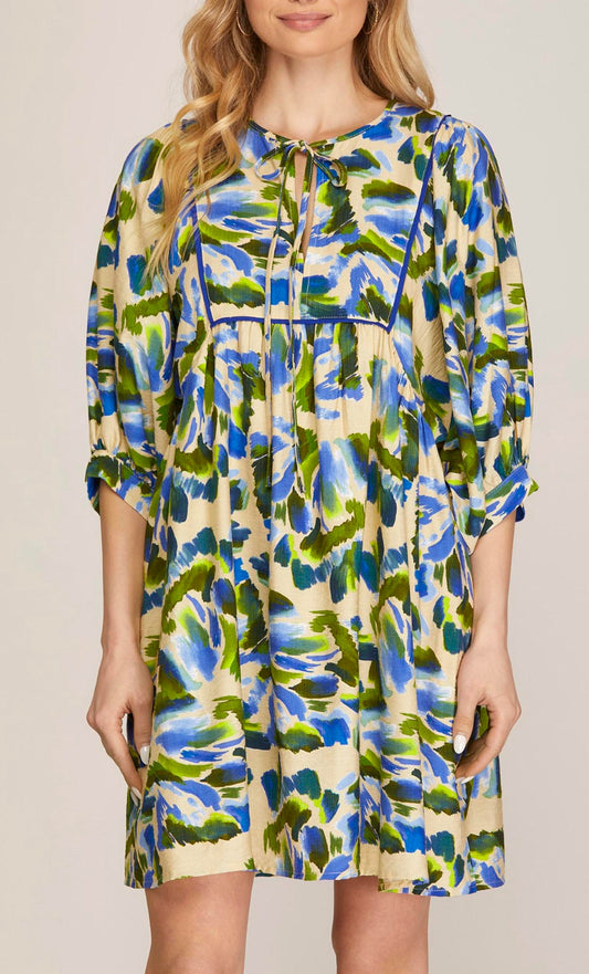 She + Sky - Puffl Sleeve Dress