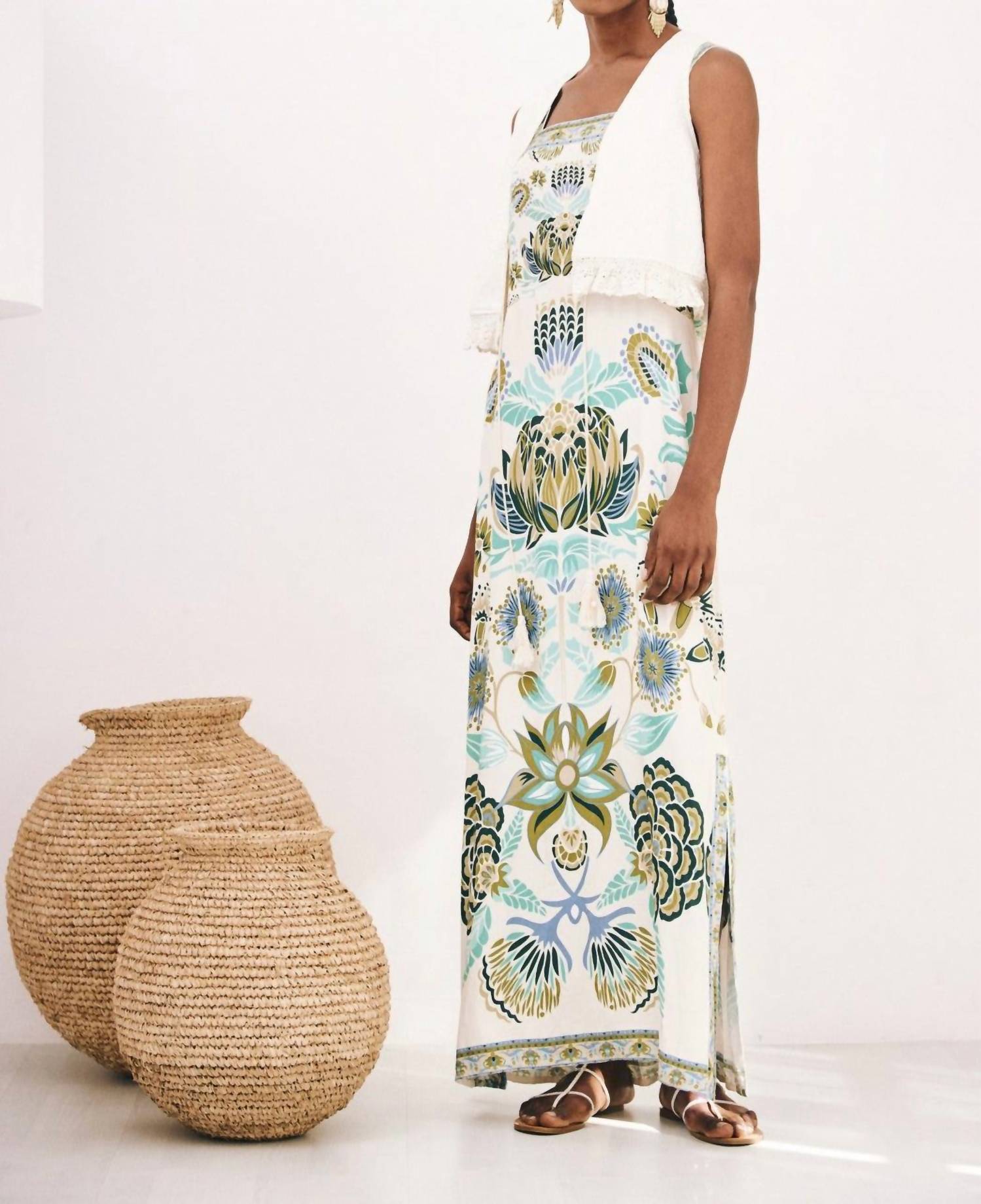 Nekane - Long Dress With Positional Printing