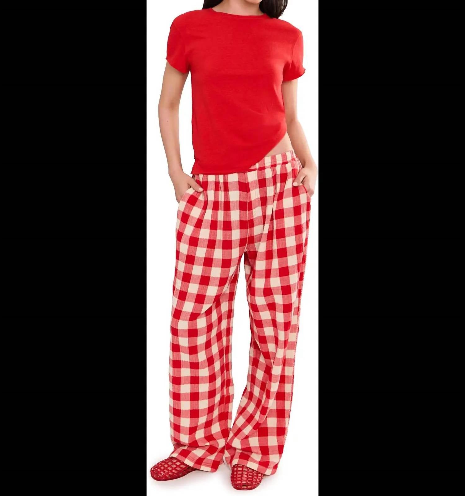 Free People Be Mine Pant in red - women's pants