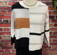 Olivia By Habitat - Women's Modern Luxe Silk Blend Colorblock Knit Top
