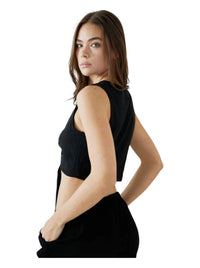 Blanco By Nature - Lou Sleeveless Knot Front Crop Top