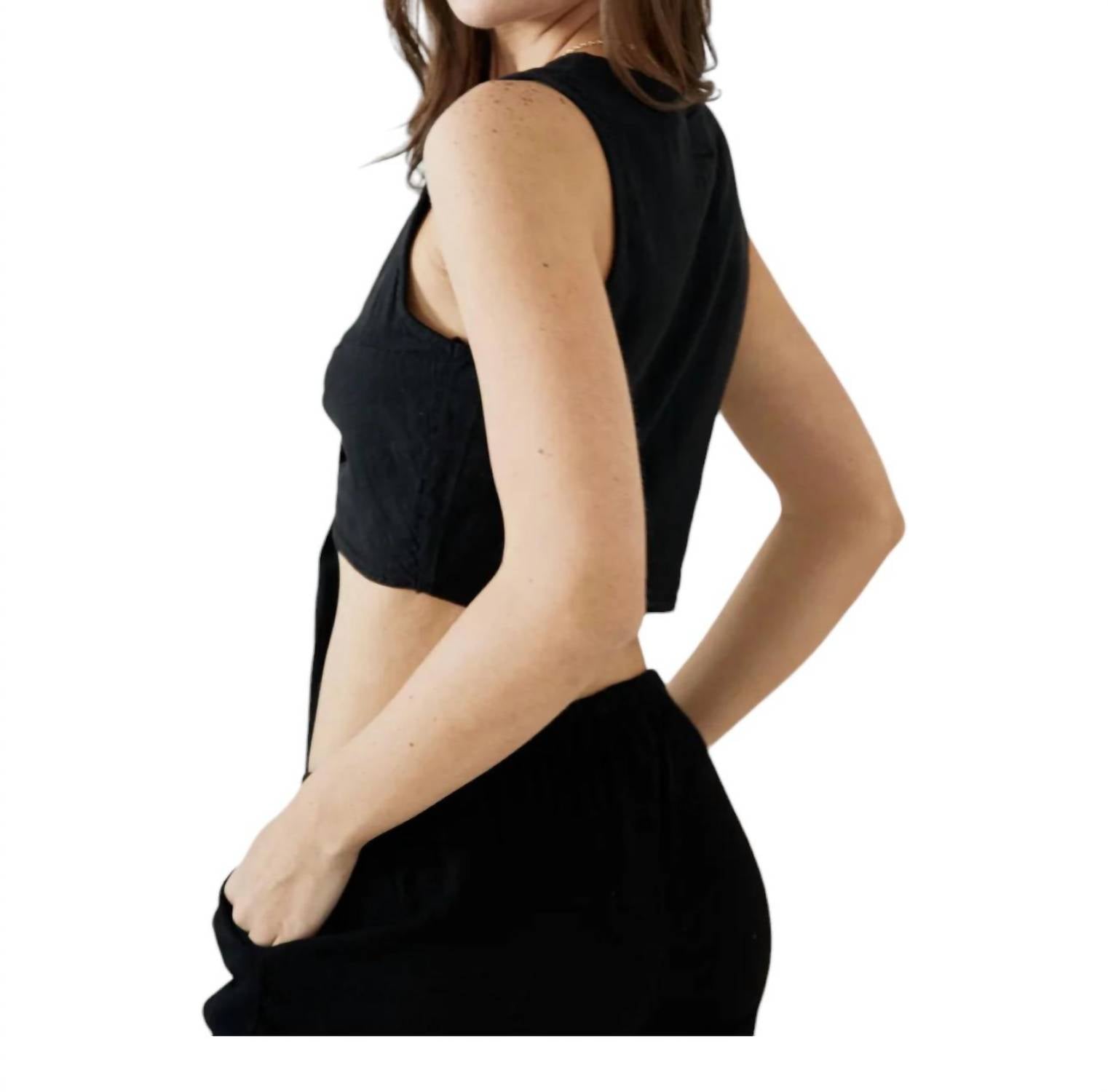 Blanco By Nature - Lou Sleeveless Knot Front Crop Top