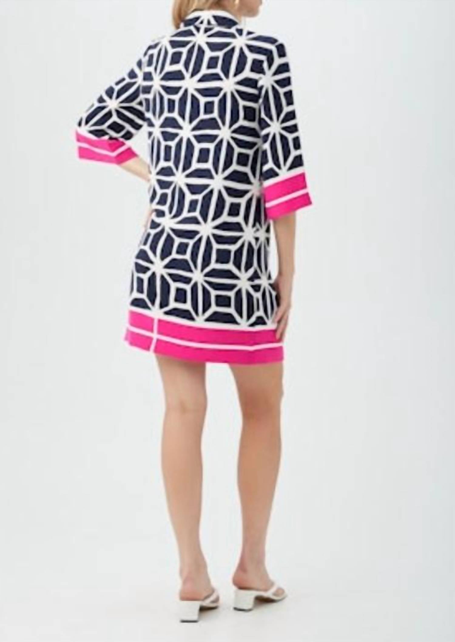 Trina Turk - Geometric Navy Tunic Dress