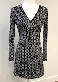 Ariella - Women's Printed Long Sleeve Zipper Dress