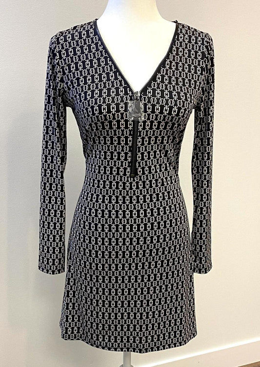 Ariella - Women's Printed Long Sleeve Zipper Dress