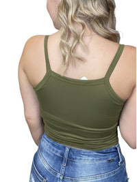 Phierce Fashions - Basic Hey There Padded Cropped Tank Top