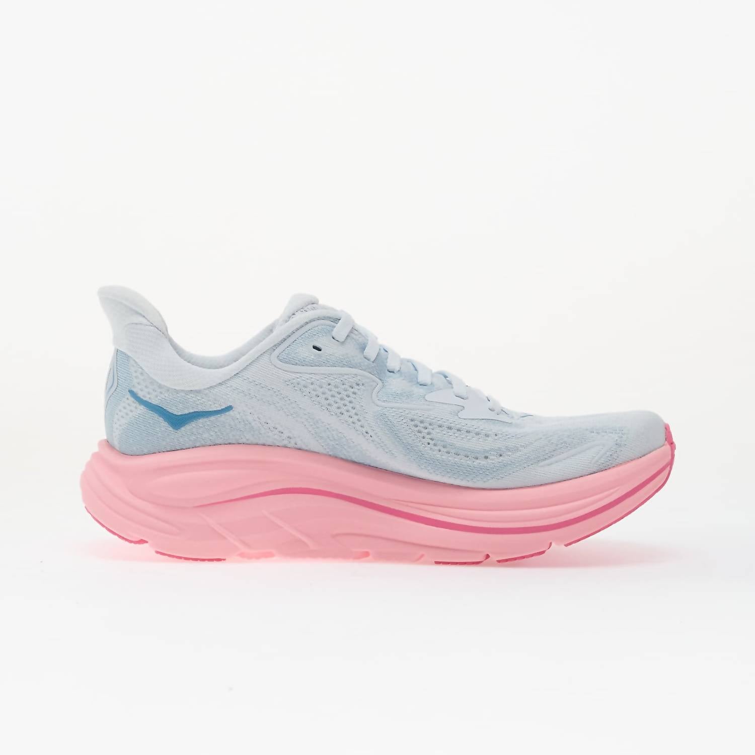 Hoka Women's Clifton 10 Running Shoes in overcast petal - women's sneaker - detail view
