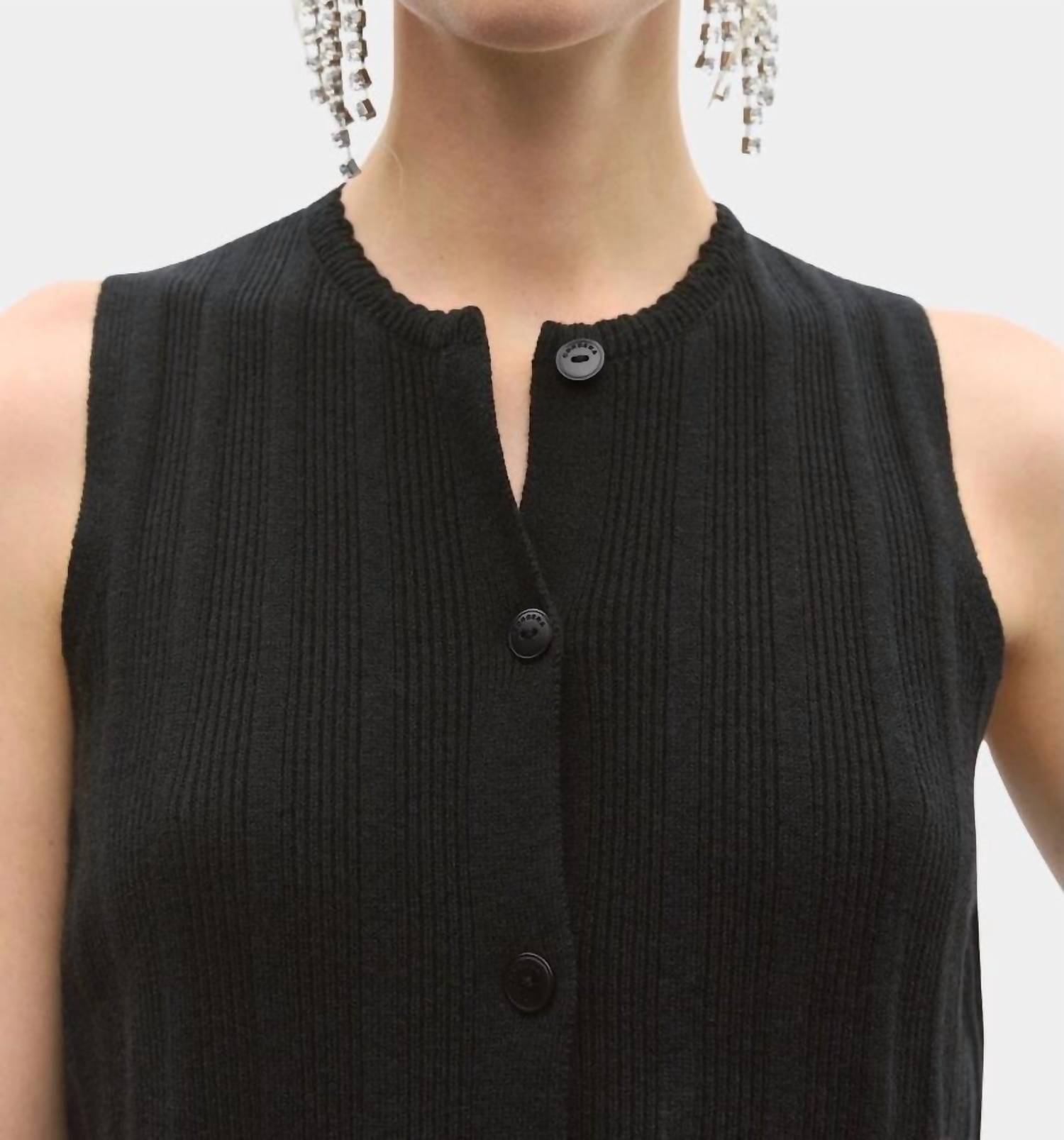 Cordera - Merino Wool Ribbed Waistcoat Top