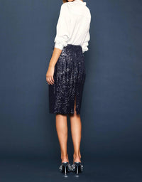 Skies Are Blue - Ombre Sequin Midi Skirt