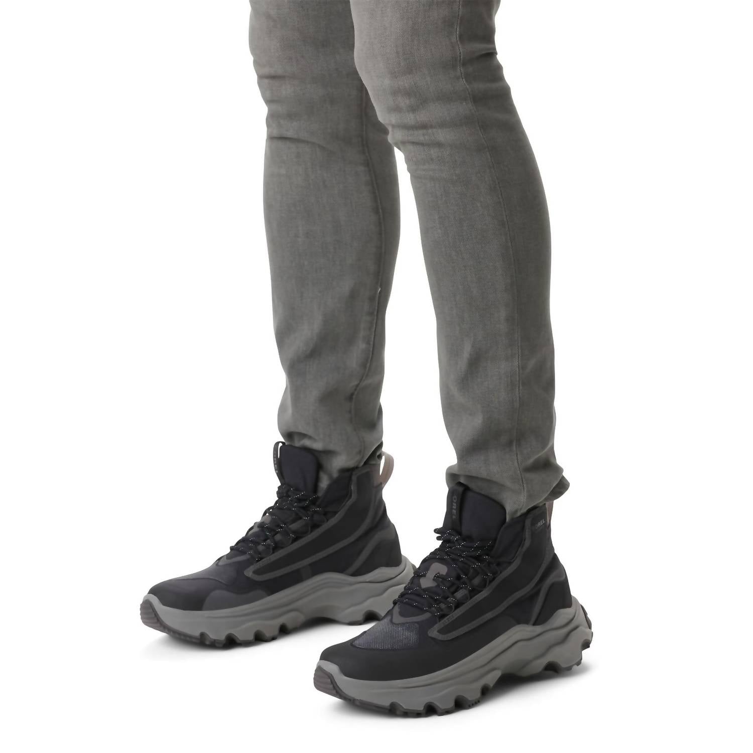 SOREL Men's Kinetic Breakthru Venture Mid Waterproof Shoe in black - men's sneaker - alternate view