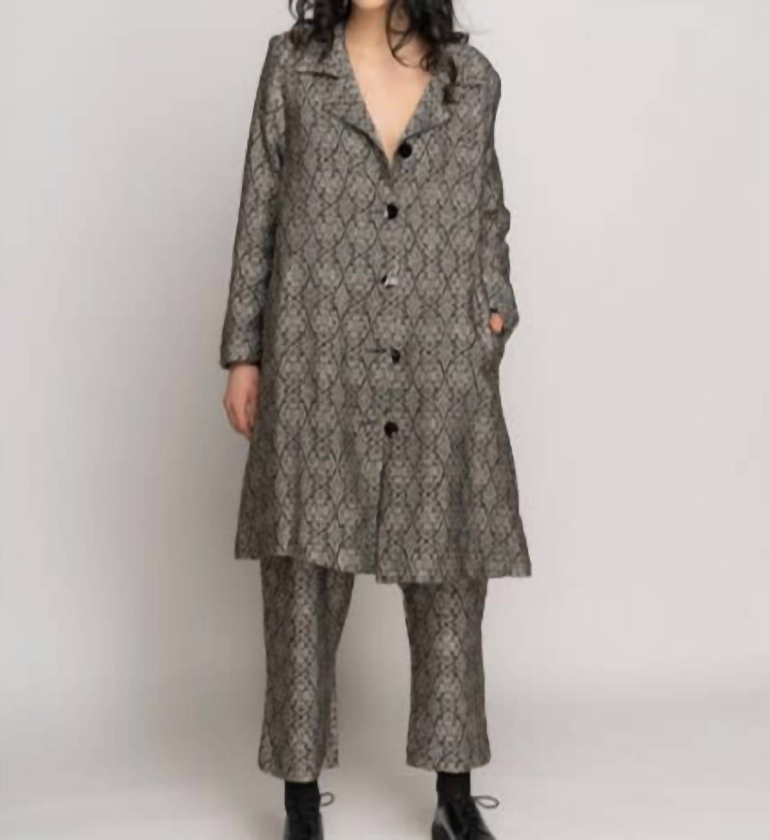 Baci - Kaleidoscope Print Button Up Overcoat